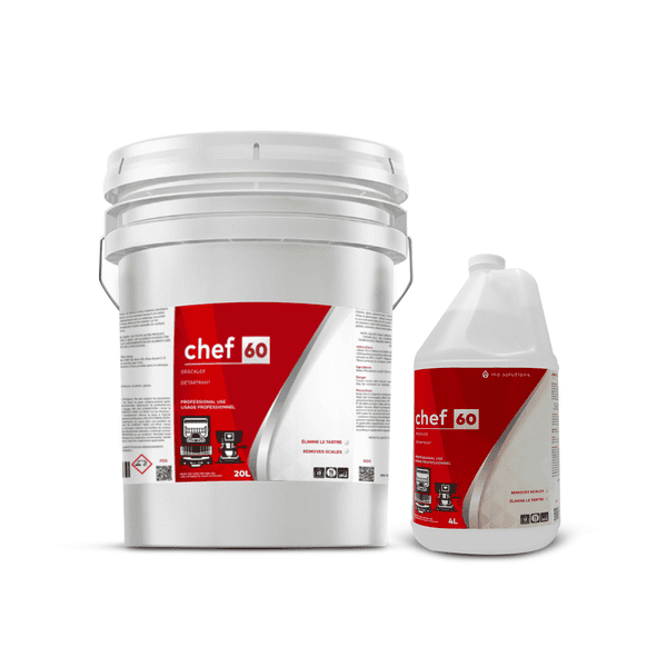 INO CHEF 60 – Descaler, the ultimate solution for removing calcium deposits, scale, and food film from a wide range of surfaces.