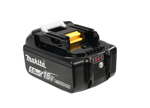 Makita 18V Li-Ion Battery BL1850B, a reliable and high-performance battery designed for prolonged, heavy-duty applications.