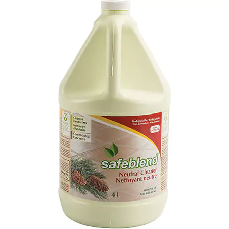 The Safeblend NCPO Neutral Cleaner – Pine Oil Scent offers a safe and effective cleaning solution for all washable surfaces with a neutral pH formula.