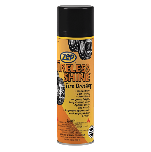 ZEP Tireless Shine is a premium, solvent-based tire polish that delivers an impressive high-gloss finish, enhancing the appearance of your vehicle's tires while providing long-lasting protection.