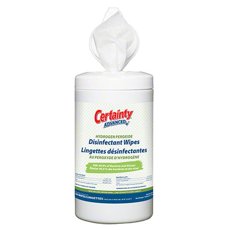 Certainty™ Advanced Hydrogen Peroxide Disinfectant Wipes deliver powerful antibacterial action, killing 99.9% of bacteria and viruses. Ideal for medical, dental, and educational facilities, these multi-purpose wipes clean, disinfect, and deodorize hard surfaces with ease. Limit cross contamination effectively!