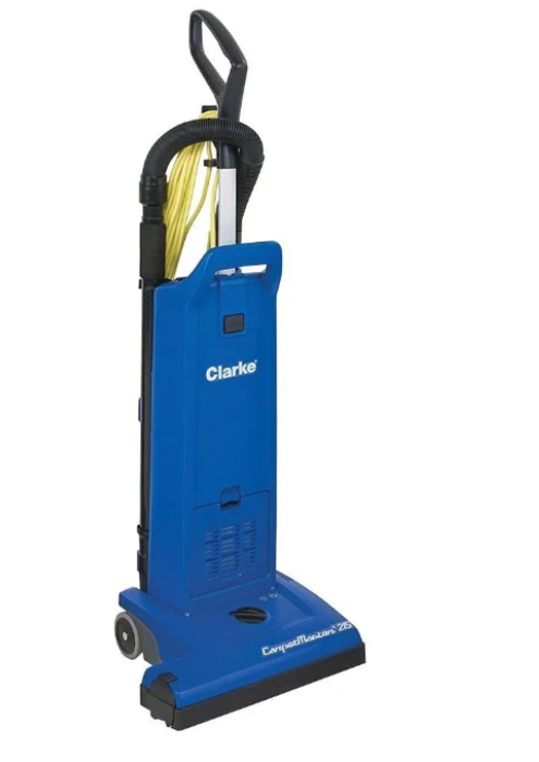 The CarpetMaster 200 Series Dual Motor Uprights are available in three sizes: 12, 15, and 18 inches. These vacuums are designed with the operator in mind, emphasizing ergonomics, durability, and reliability. The new CarpetMaster vacuums feature a powerful motor, on-board crevice and upholstery tools, quiet operation, HEPA filtration, a bag indicator light, and a lightweight handle.