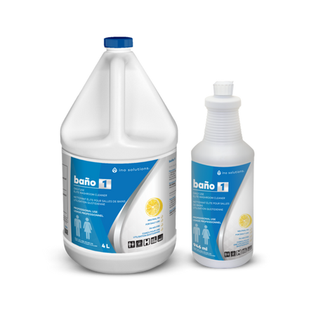 INO BANO 1, the elite washroom cleaner designed for daily use. This acid-free formula is perfect for maintaining the cleanliness and freshness of your restrooms, bowls, and urinals