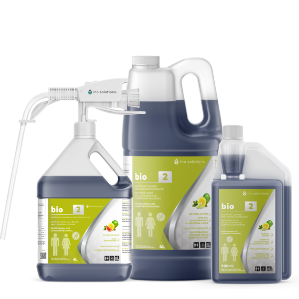 NO BIO 2 Restroom Cleaner with Odor Controller harnesses cutting-edge biotechnology to deliver exceptional cleaning and odor control. This ultra-specialized solution targets and eliminates odors at the source while leaving a refreshing lemon-lime scent.