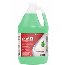 INO CHEF 1 - Elite Dishwashing Detergent with a refreshing apple fragrance. This highly effective dishwashing detergent is a superior blend of surfactants and detergents, expertly formulated to cut through stubborn food residue, fats, and grease.