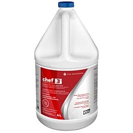 INO CHEF 3 - Disinfectant and Sanitizer, this powerful solution is specifically formulated for use in kitchens, food service industries, and food transformation sectors, offering a safe and effective method for combating harmful bacteria.