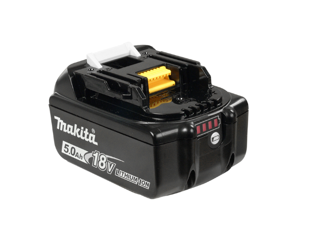 Makita 18V Li-Ion Battery BL1850B, a reliable and high-performance battery designed for prolonged, heavy-duty applications. 