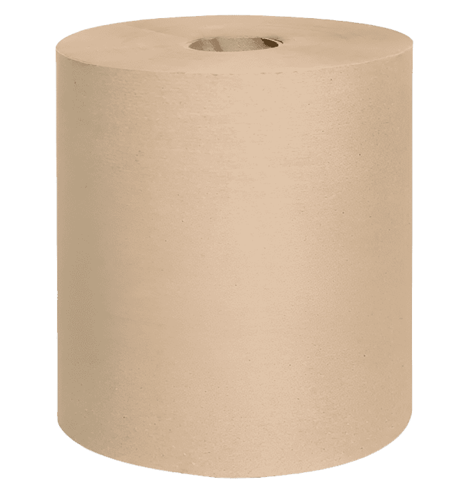 Roll Paper Towel, Kraft  Our durable and efficient Roll Paper Towel! Each roll measures 7.75 inches wide by 800 feet long, providing ample coverage for your daily needs. Made with quality in mind, this kraft paper tower features 1 ply for strength and reliability. With a pack of 6 rolls, you'll have enough supply to tackle any task with ease. Whether you're sourcing for your business or home, our roll paper tower is the perfect choice for superior performance and value. 7,75'' x 800' - 19,7cm x 243m.