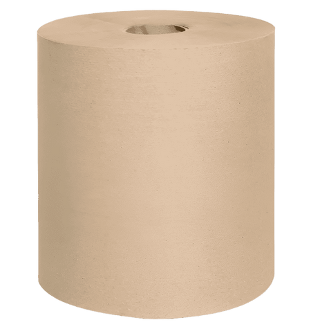 Roll Paper Towel, Kraft  Our durable and efficient Roll Paper Towel! Each roll measures 7.75 inches wide by 800 feet long, providing ample coverage for your daily needs. Made with quality in mind, this kraft paper tower features 1 ply for strength and reliability. With a pack of 6 rolls, you'll have enough supply to tackle any task with ease. Whether you're sourcing for your business or home, our roll paper tower is the perfect choice for superior performance and value. 7,75'' x 800' - 19,7cm x 243m.