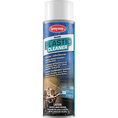 SPRAYWAY 848 Plastic Cleaner, a premium solution designed to meet your cleaning needs. This advanced formula is perfect for a wide range of plastic surfaces including acrylics, polycarbonates, and safety glazing, ensuring a gleaming finish without damage.