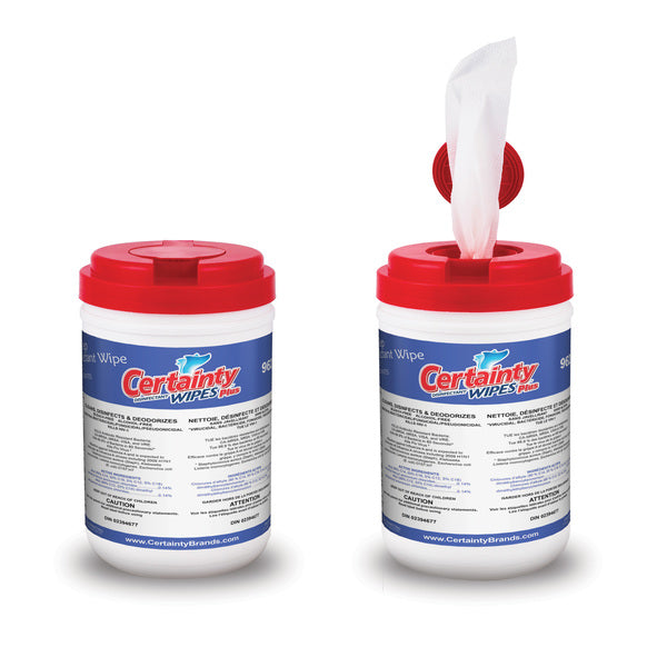 Certainty™ Plus Disinfectant Wipes are your go-to solution for a fast and effective method of disinfecting hard, non-porous surfaces within your facility. Designed to save you time and money, these wipes provide a quick and convenient alternative to traditional cleaning methods, ensuring your space remains hygienic and safe.