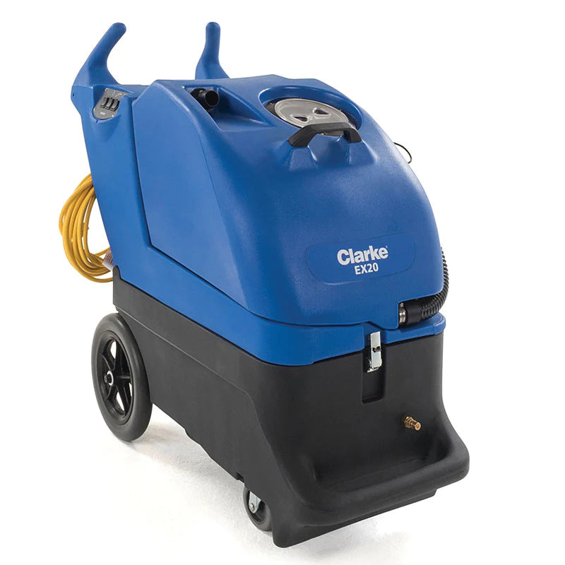 The Clarke EX20™ portable extractors represent a significant advancement in carpet cleaning technology. Born from direct input from field cleaning technicians who use high-performance portable extraction machines daily, the EX20™ is engineered to make carpet cleaning easier, faster, and more efficient. 